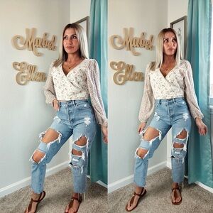 American Eagle Outfitters boHo Floral long sleeve Top size medium